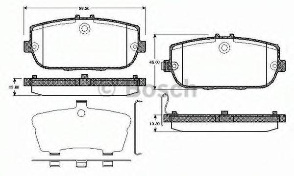 BOSCH 0986TB2970 Комплект гальмівних колодок, дискове гальмо