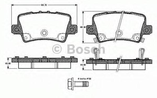 BOSCH 0986TB2974 Комплект гальмівних колодок, дискове гальмо