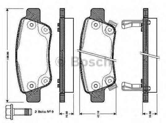 BOSCH 0986TB3014 Комплект гальмівних колодок, дискове гальмо