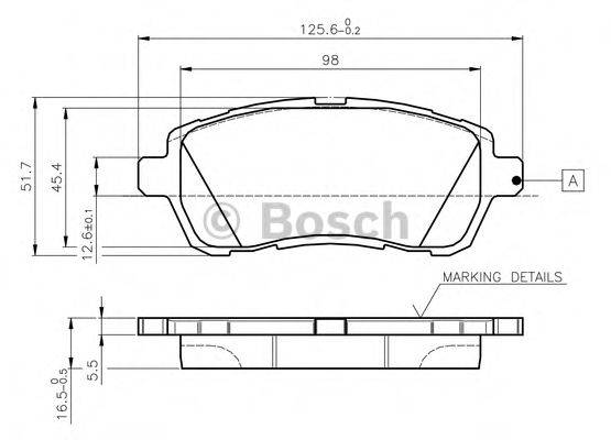 BOSCH 0986TB3083 Комплект гальмівних колодок, дискове гальмо