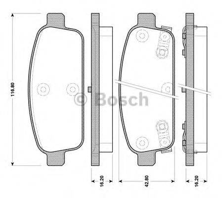 BOSCH 0986TB3105 Комплект гальмівних колодок, дискове гальмо