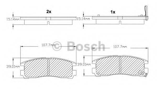 BOSCH F03B150003 Комплект гальмівних колодок, дискове гальмо