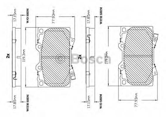 BOSCH F03B150055 Комплект гальмівних колодок, дискове гальмо