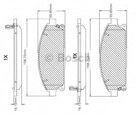 BOSCH F03B150082 Комплект гальмівних колодок, дискове гальмо