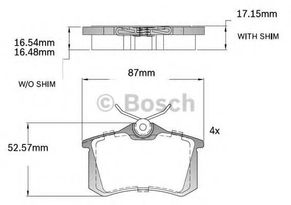 BOSCH F03B150218 Комплект гальмівних колодок, дискове гальмо