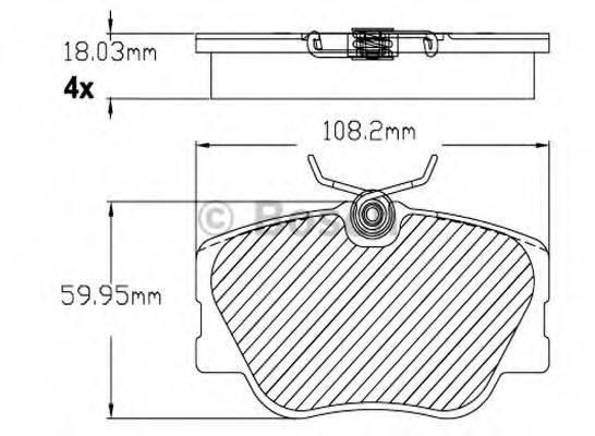 BOSCH F03B150230 Комплект гальмівних колодок, дискове гальмо