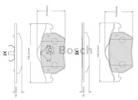 BOSCH F03B150263 Комплект гальмівних колодок, дискове гальмо