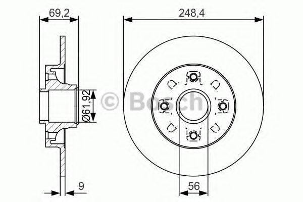 BOSCH 0986479S43 гальмівний диск