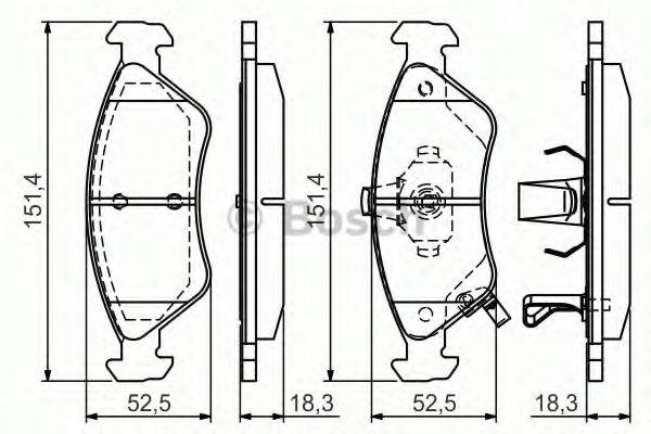 BOSCH 0986495067 Комплект гальмівних колодок, дискове гальмо