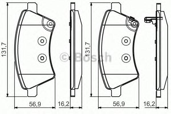 BOSCH 0986495101 Комплект гальмівних колодок, дискове гальмо