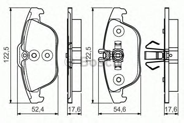 BOSCH 0986495105 Комплект гальмівних колодок, дискове гальмо