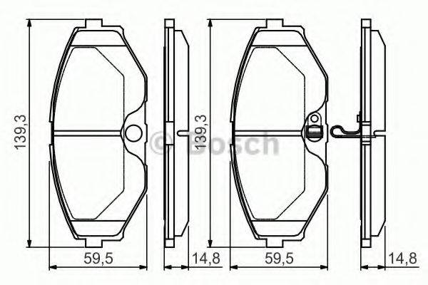 BOSCH 0986495147 Комплект гальмівних колодок, дискове гальмо