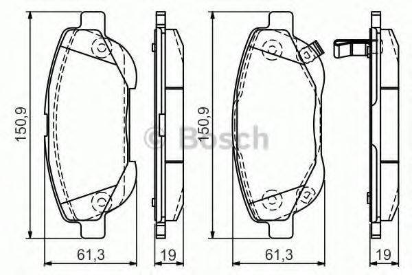 BOSCH 0986TB3151 Комплект гальмівних колодок, дискове гальмо