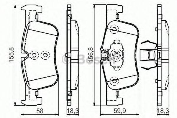 BOSCH 0986TB3157 Комплект гальмівних колодок, дискове гальмо