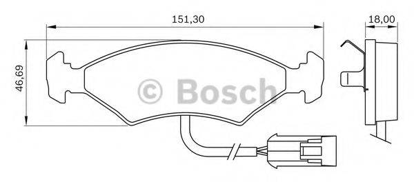 BOSCH 0986BB0001 Комплект гальмівних колодок, дискове гальмо