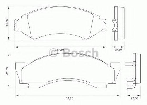 BOSCH 0986BB0012 Комплект гальмівних колодок, дискове гальмо