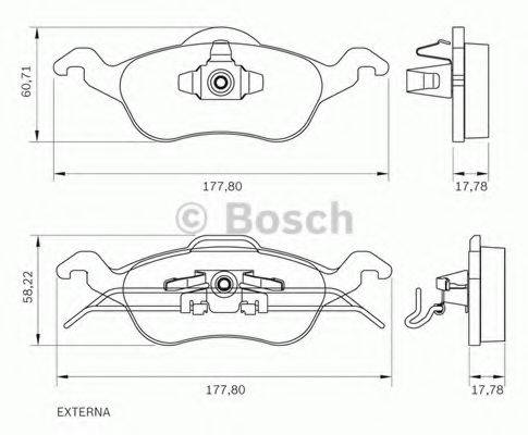 BOSCH 0986BB0162 Комплект гальмівних колодок, дискове гальмо