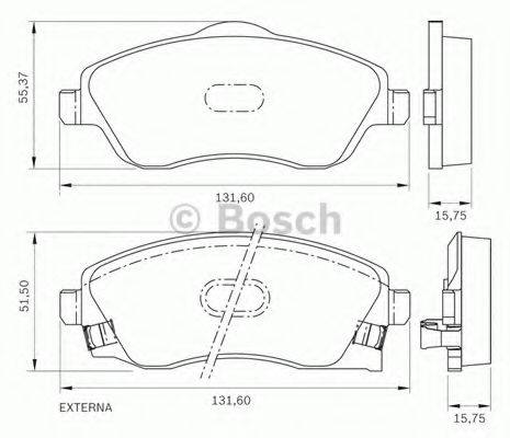 BOSCH 0986BB0270 Комплект гальмівних колодок, дискове гальмо