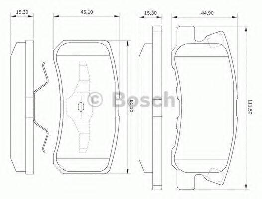 BOSCH 0986BB0591 Комплект гальмівних колодок, дискове гальмо