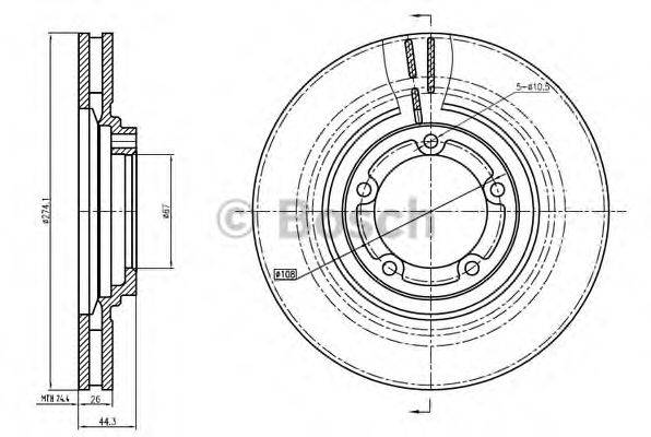 BOSCH 0986BB4343 гальмівний диск