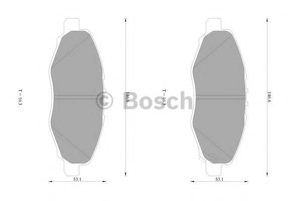 BOSCH 0986AB1405 Комплект гальмівних колодок, дискове гальмо