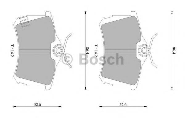 BOSCH 0986AB1482 Комплект гальмівних колодок, дискове гальмо