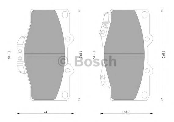 BOSCH 0986AB2057 Комплект гальмівних колодок, дискове гальмо