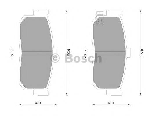 BOSCH 0986AB2078 Комплект гальмівних колодок, дискове гальмо