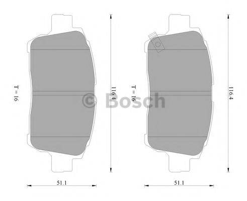 BOSCH 0986AB2382 Комплект гальмівних колодок, дискове гальмо