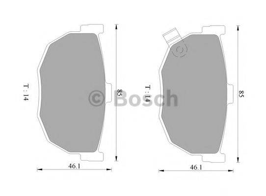 BOSCH 0986AB9037 Комплект гальмівних колодок, дискове гальмо