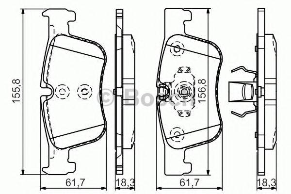 BOSCH 0986TB3188 Комплект гальмівних колодок, дискове гальмо