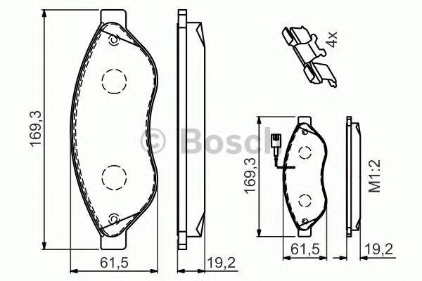 BOSCH 0986494591 Комплект гальмівних колодок, дискове гальмо