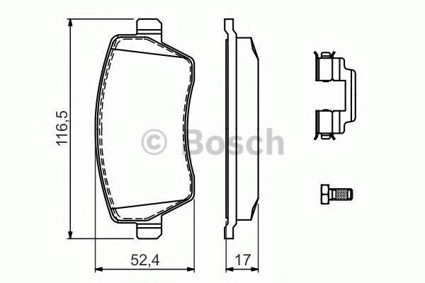 BOSCH 0986494592 Комплект гальмівних колодок, дискове гальмо