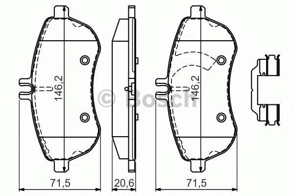 BOSCH 0986494593 Комплект гальмівних колодок, дискове гальмо