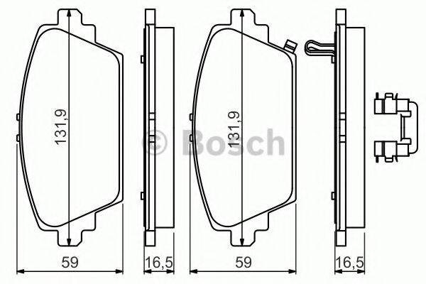 BOSCH 0986494633 Комплект гальмівних колодок, дискове гальмо