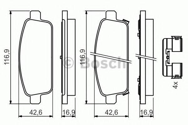 BOSCH 0986494634 Комплект гальмівних колодок, дискове гальмо