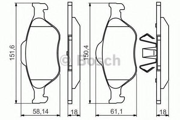 BOSCH 0986495220 Комплект гальмівних колодок, дискове гальмо