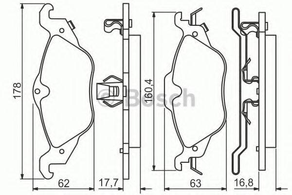 BOSCH 0986495223 Комплект гальмівних колодок, дискове гальмо