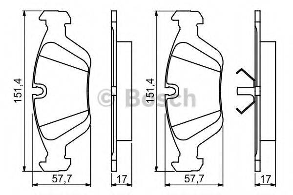 BOSCH 0986495229 Комплект гальмівних колодок, дискове гальмо