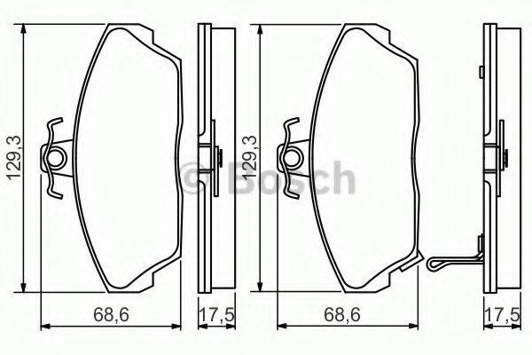 BOSCH 0986495233 Комплект гальмівних колодок, дискове гальмо