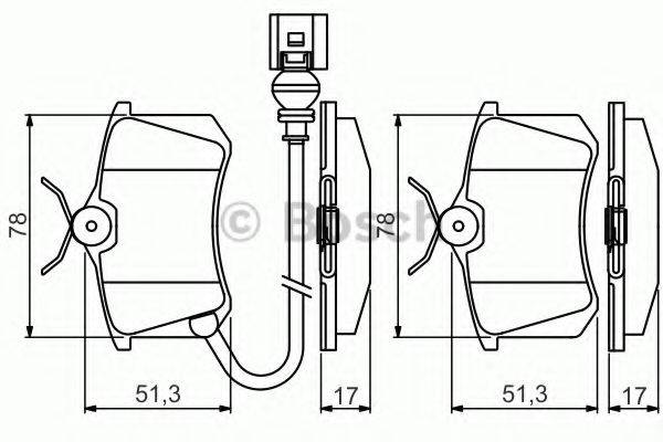 BOSCH 0986495239 Комплект гальмівних колодок, дискове гальмо