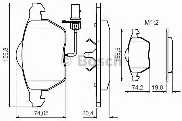 BOSCH 0986495241 Комплект гальмівних колодок, дискове гальмо