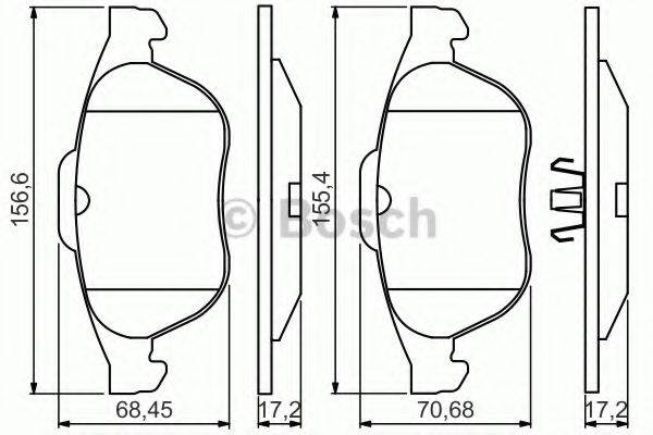 BOSCH 0986495264 Комплект гальмівних колодок, дискове гальмо