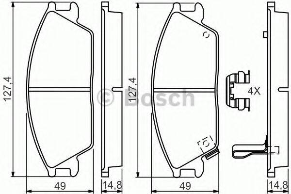 BOSCH 0986494620 Комплект гальмівних колодок, дискове гальмо