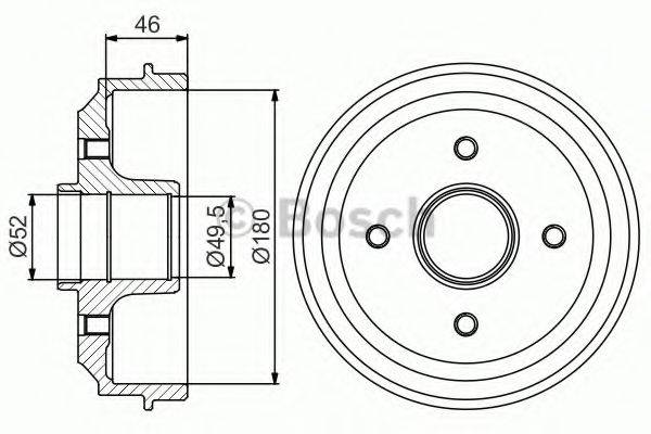 BOSCH 0986477155 Гальмівний барабан