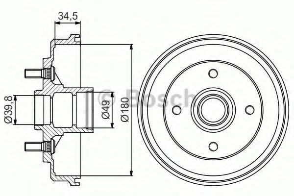 BOSCH 0986477159 Гальмівний барабан