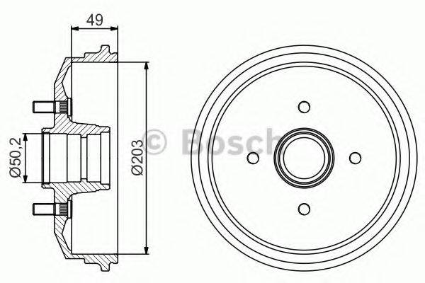 BOSCH 0986477190 Гальмівний барабан