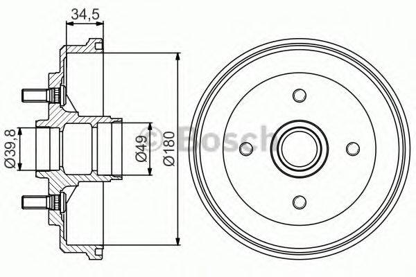 BOSCH 0986477239 Гальмівний барабан