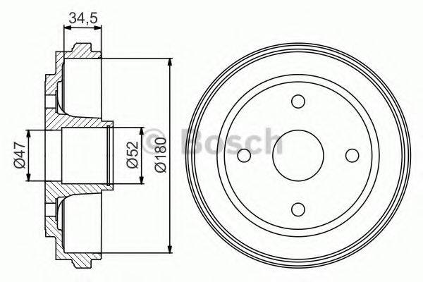 BOSCH 0986477264 Гальмівний барабан