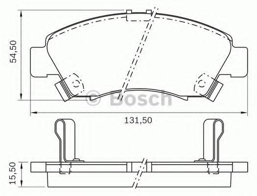 BOSCH 0986BB0365 Комплект гальмівних колодок, дискове гальмо